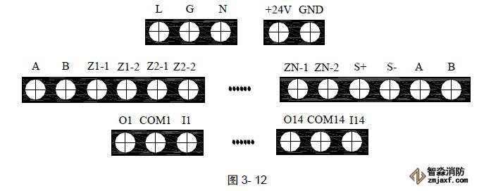 JB-QB-GSTN1500火災(zāi)報警控制器(壁掛式)接線端子圖